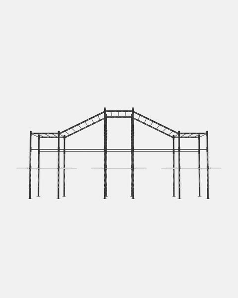 Preconfigured 20' Incline Monkey Bar Rig With Accessories