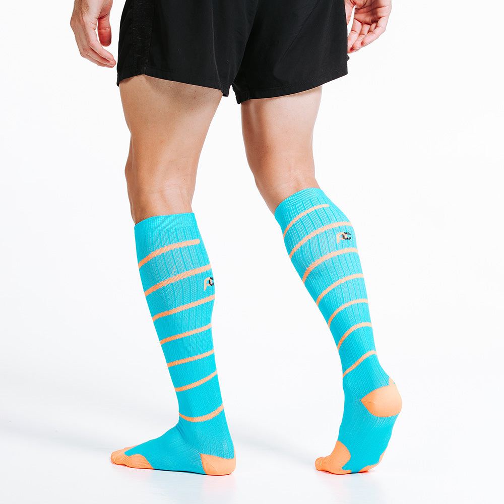 Pro Compression Marathon Socks, Aqua Swirl