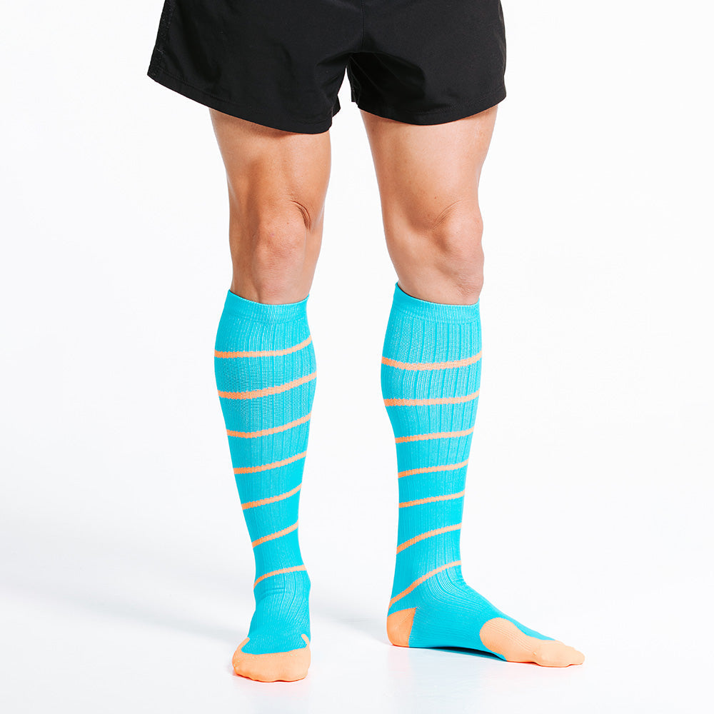 Pro Compression Marathon Socks, Aqua Swirl