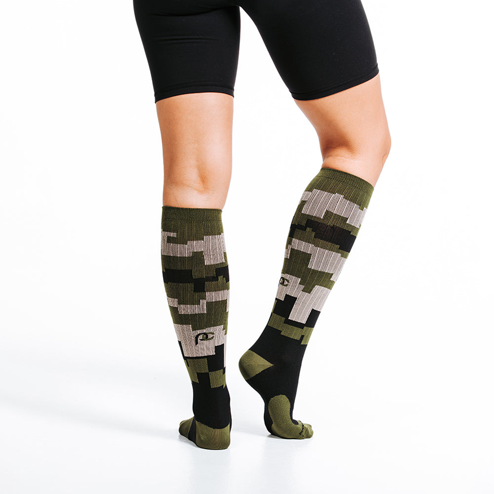 Pro Compression Marathon Socks, Green Camo