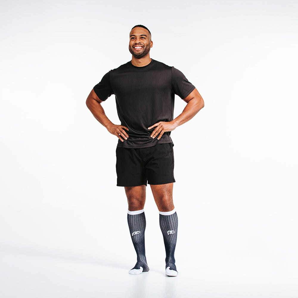 Pro Compression Marathon Socks, Navy over White