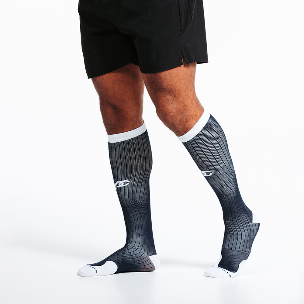 Pro Compression Marathon Socks, Navy over White