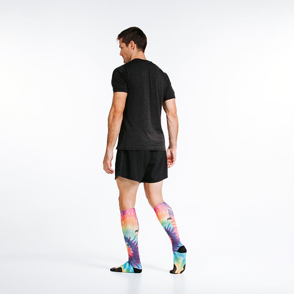 Pro Compression Marathon Socks, Rainbow Tie Dye