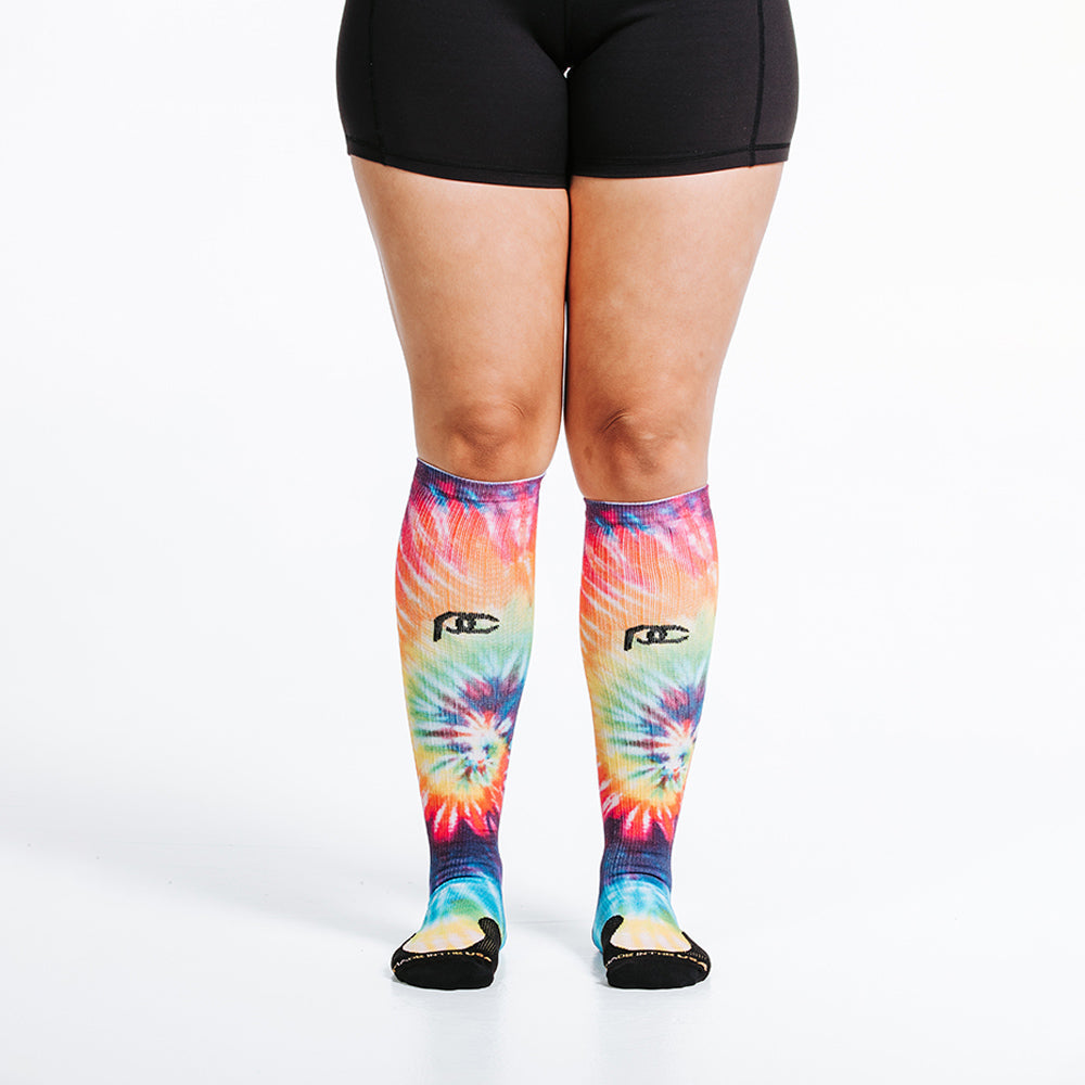 Pro Compression Marathon Socks, Rainbow Tie Dye