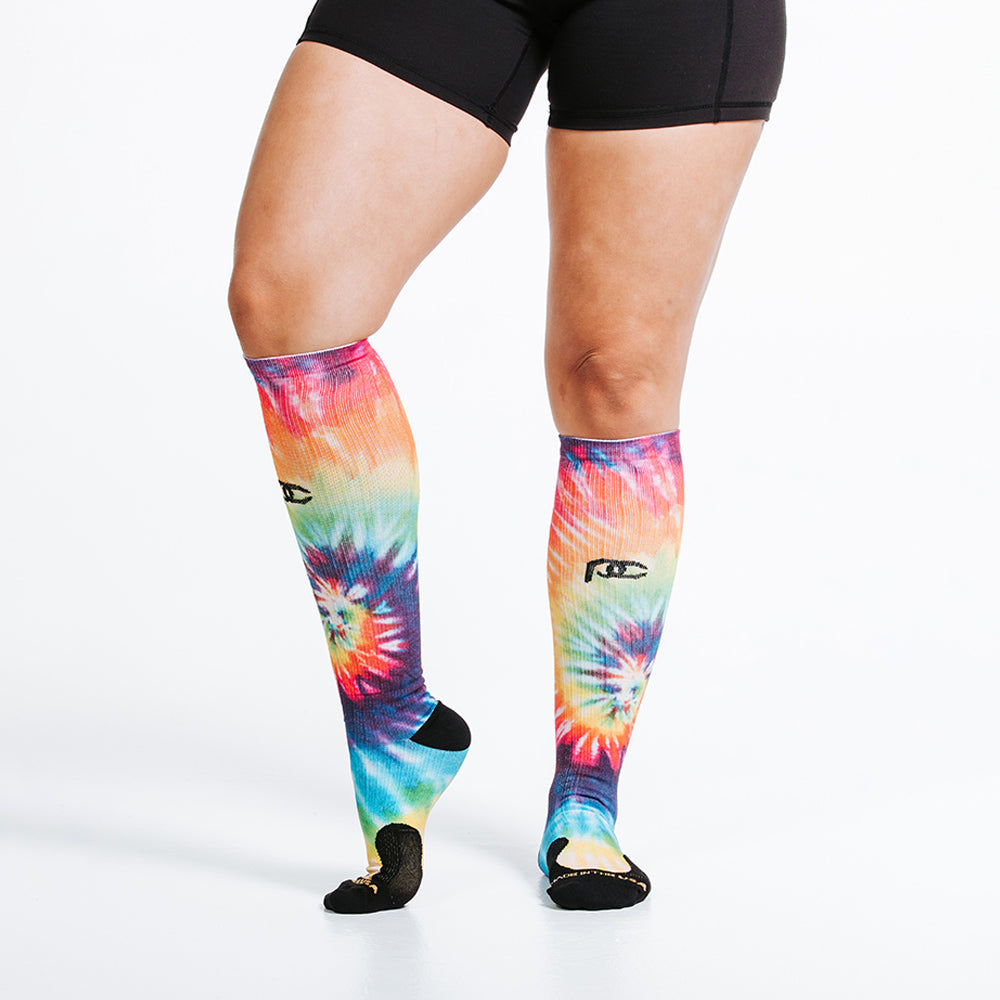 Pro Compression Marathon Socks, Rainbow Tie Dye